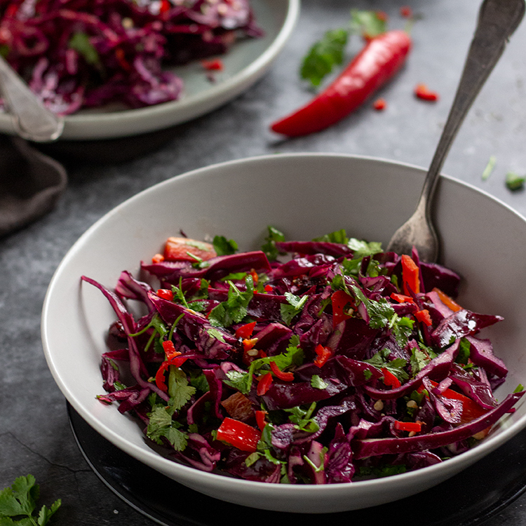Rotkrautsalat mit Chili und&nbsp;Cranberries