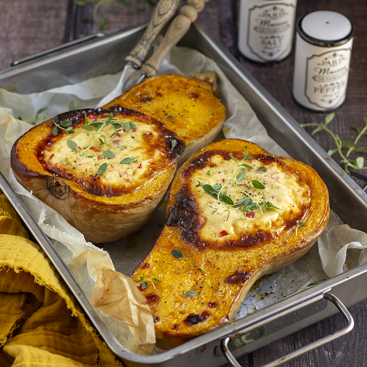 Gefüllter Butternusskürbis