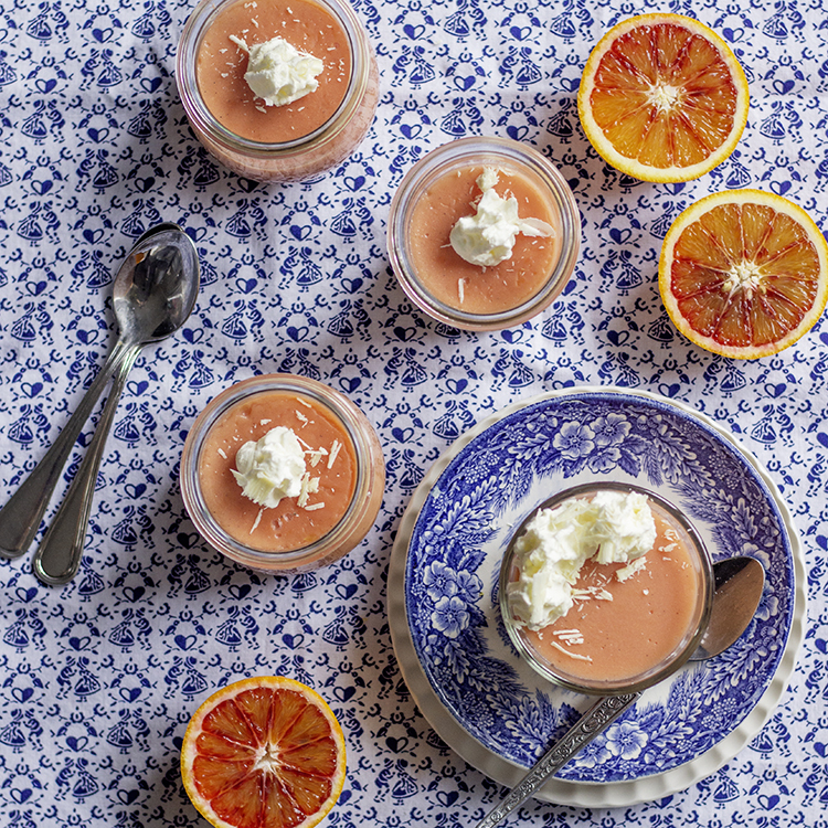 Blutorangen-Pudding