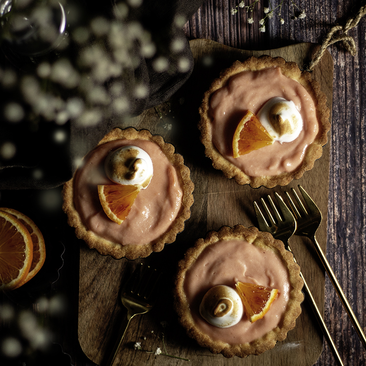 Tartelettes mit Blutorangen-Curd